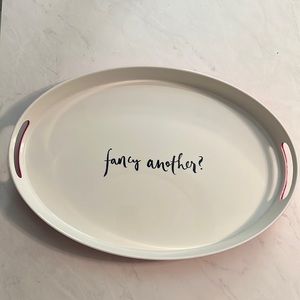 Kate Spade Melamine Serving tray!  Pink outside white and navy inside!